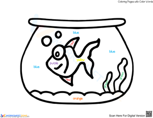 Color Word Fish Worksheet | Grade 1 Printable