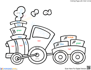 Train Coloring Page: Color by Word