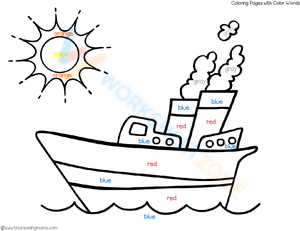 Color by Word: The Ship Coloring Activity