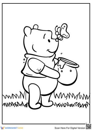 Winnie holding honey pot