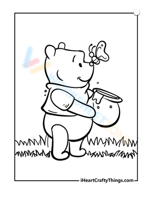 Winnie holding honey pot