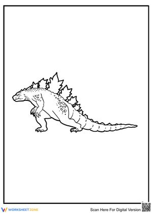 Walking Godzilla Coloring Page