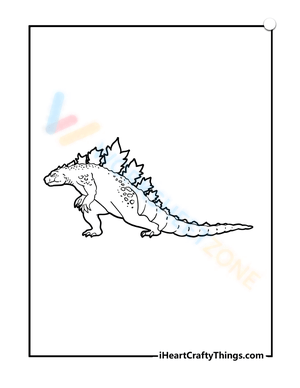 Walking Godzilla Coloring Page