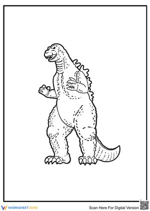 Godzilla Coloring Sheet for Monster Fans