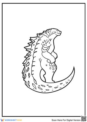 Scary Godzilla Coloring Sheet Activity