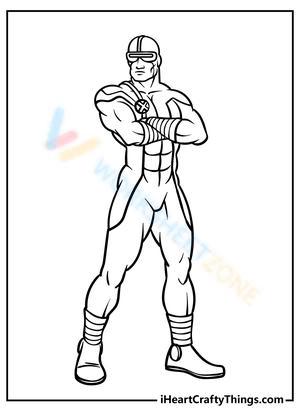 Cyclops Coloring Page for Superhero Fans
