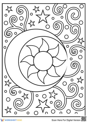 The Sun and the Moon Coloring Page