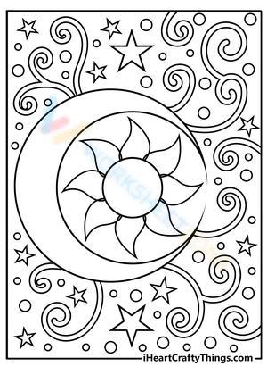 The Sun and the Moon Coloring Page