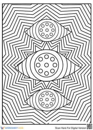 Abstract Art: The Three Eyes Coloring