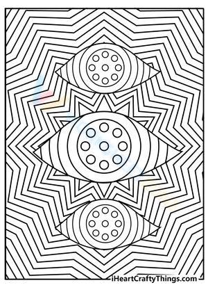 Abstract Art: The Three Eyes Coloring
