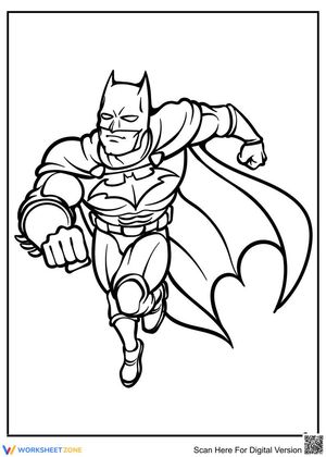 Running Batman Coloring Page Fun