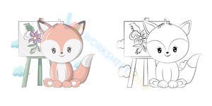 The little fox and her painting