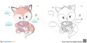 Little fox and her birthday cake