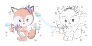 Pretty fox and her gift