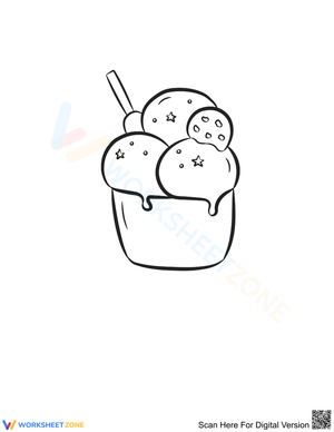 Cute Ice Cream Coloring Sheet