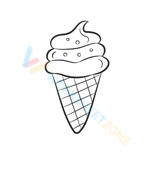 Ice Cream Cone Coloring Page