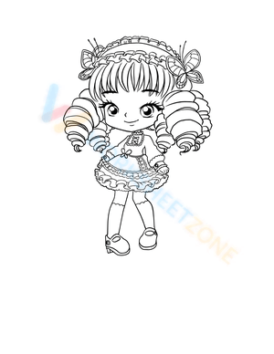 Cute Girl Illustration Art Page