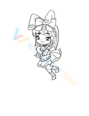 Anime Little Girl Art Worksheet