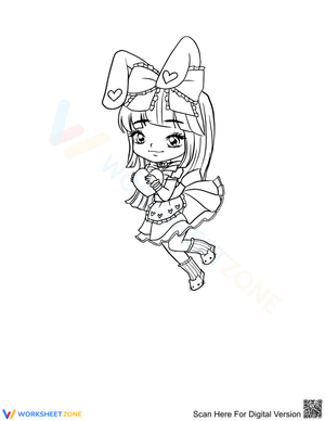 Anime Little Girl Art Worksheet