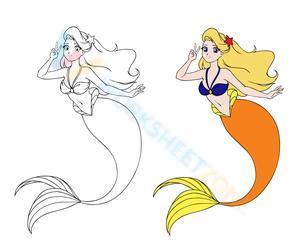 Beautiful mermaid says "Hi"