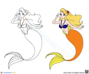 Mermaid Coloring Page | Essential Kindergarten Art
