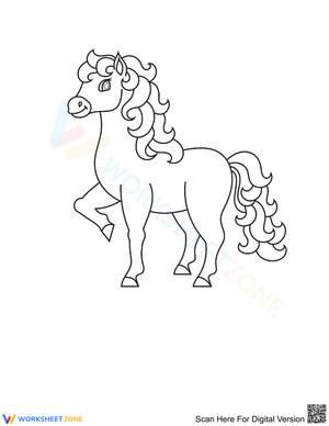 Cute Horse Coloring Page | Essential Kindergarten Printable