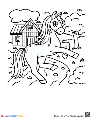 Horse Coloring Worksheet | Essential Kindergarten Art