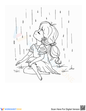 Girl in the Rain Coloring Page | Essential Printable