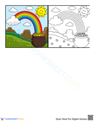 Beautiful rainbow and a pot of gold
