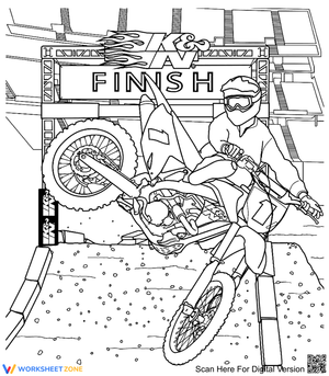 Motocross Racing Coloring Page