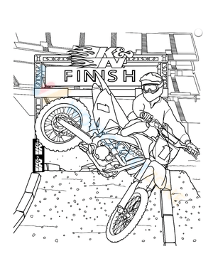 Motocross Racing Coloring Page