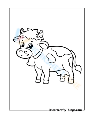 Cute Cow Illustration Worksheet