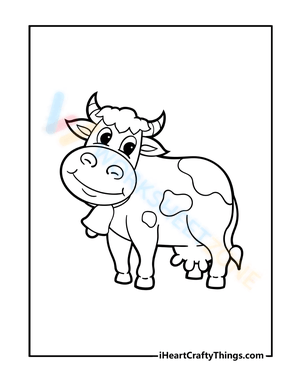 Cow and Bell Art Worksheet