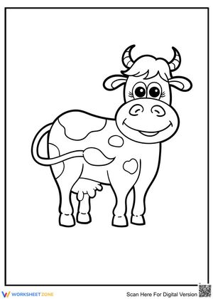 Smiley Cow Illustration Page