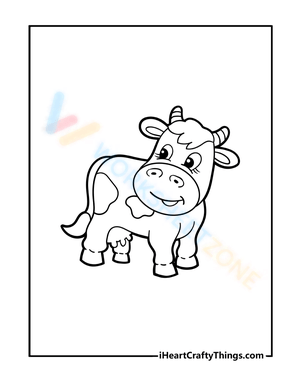 Adorable Cow Art Worksheet