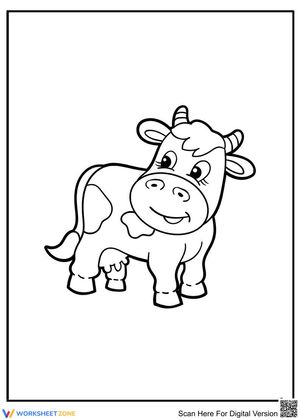 Adorable Cow Art Worksheet