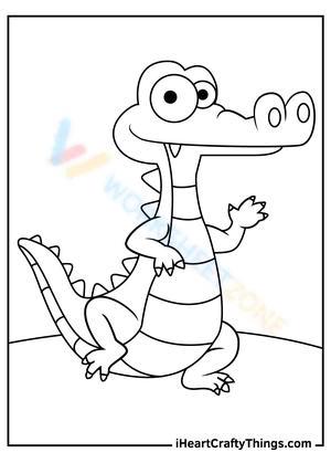 Waving Alligator Art Worksheet