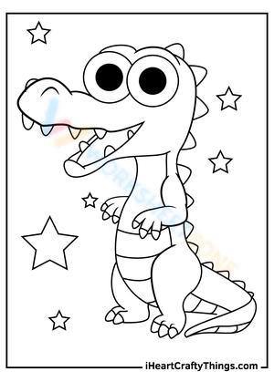 Smiley Alligator Art Worksheet