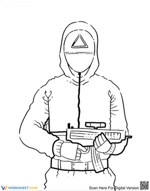 Essential Squid Game Guard Coloring Page | Grade 1-5