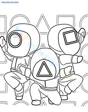 Squid game coloring for kids