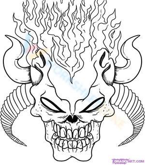 Burning skull