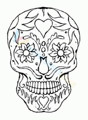 Skull with flowers