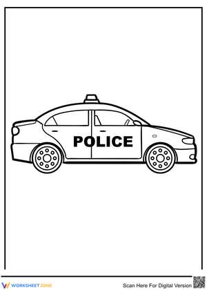 Police Car on the Road Art