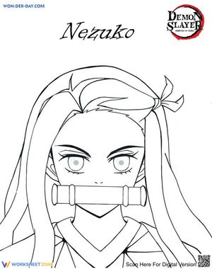 Printable Nezuko Coloring Page | Grade K-2 Essential