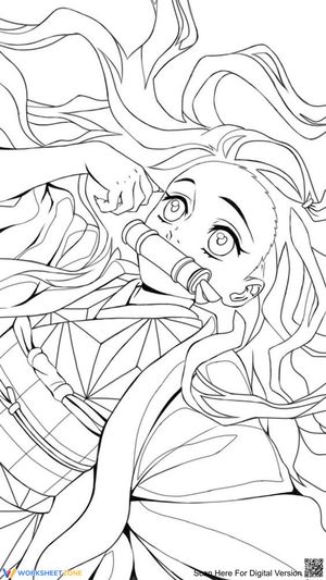 Printable Nezuko Coloring Page | Grade K-5 Essential