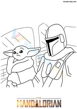 Mandalorian and Yoda Art