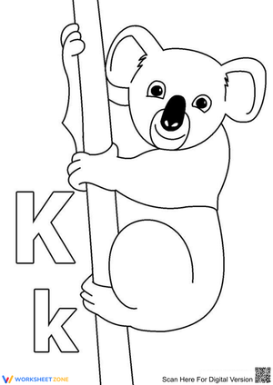 'K' is for Koala: Alphabet Learning Page