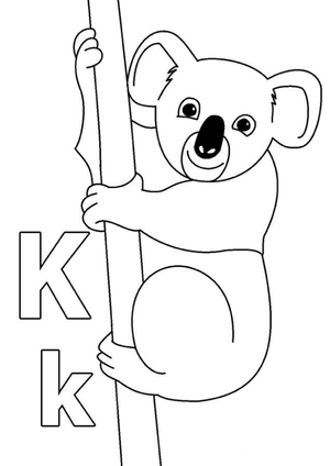'K' is for Koala: Alphabet Learning Page