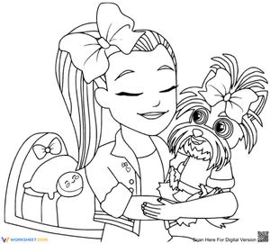 Jojo Siwa and Her Dog Coloring Page | Printable Ready