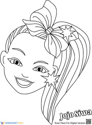 Jojo Siwa Coloring Page:  Bows & Smiles!